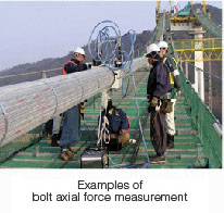 Examples of bolt axial force measurement